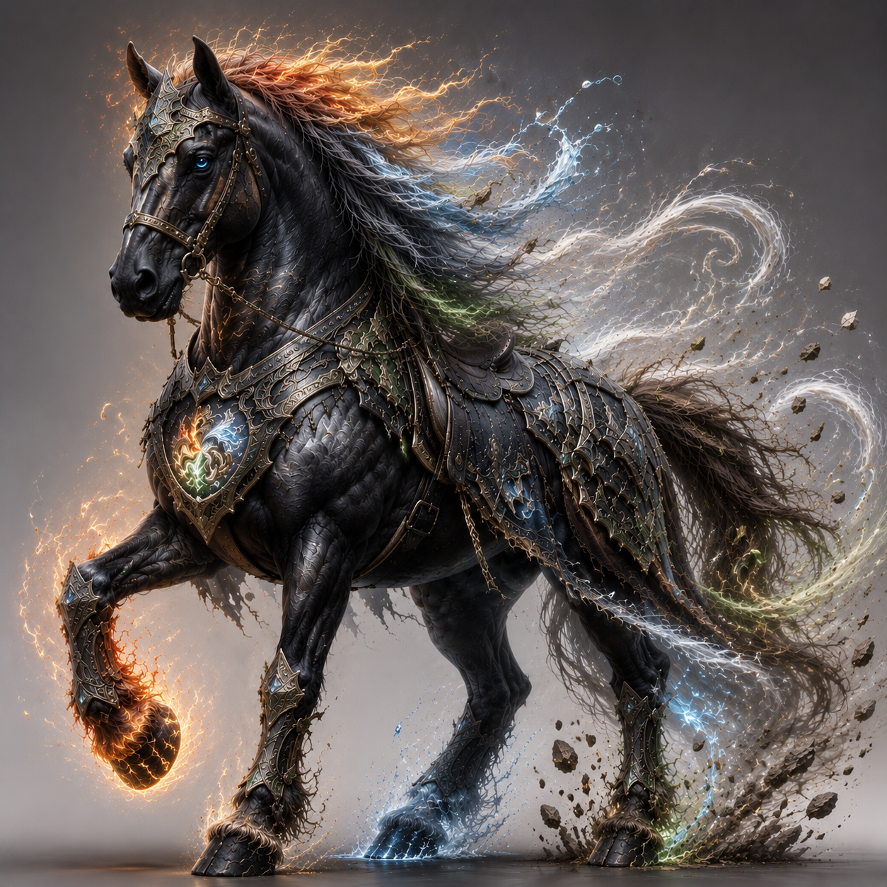 Aakash, the master celestial horse uniting all elements