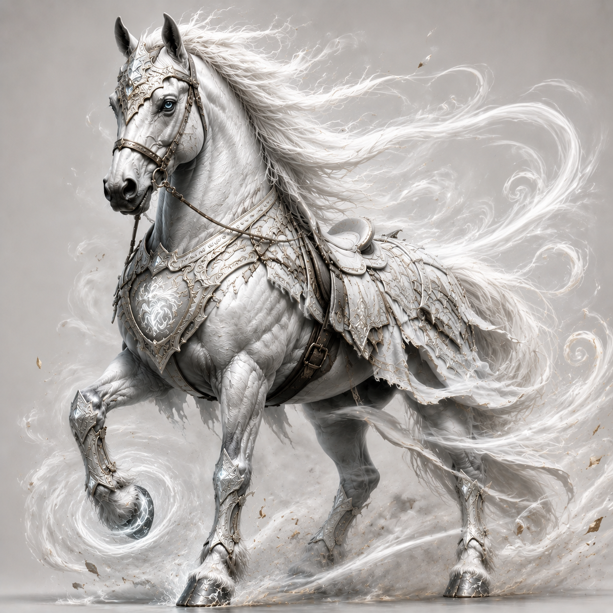 Vayu, white celestial horse of wind